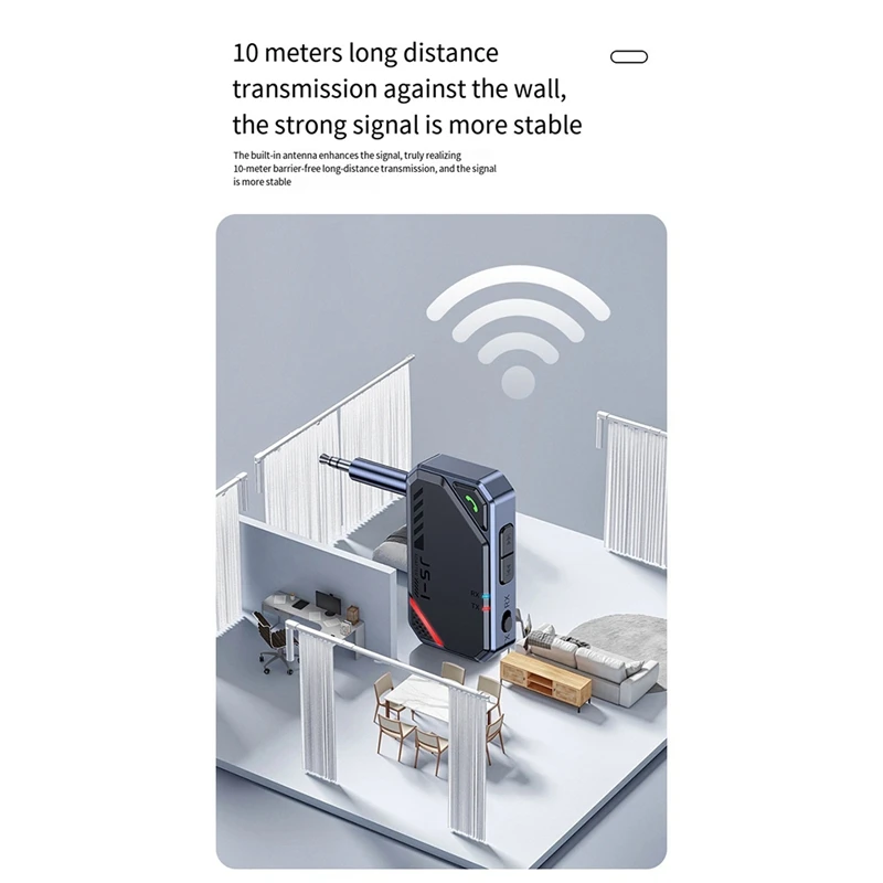 Adaptador transmisor y receptor Bluetooth 5,4 para avión, reproductor MP3 auxiliar de 3,5 MM, adaptador de Audio HIFI para PC, TV, coche, altavoz doméstico