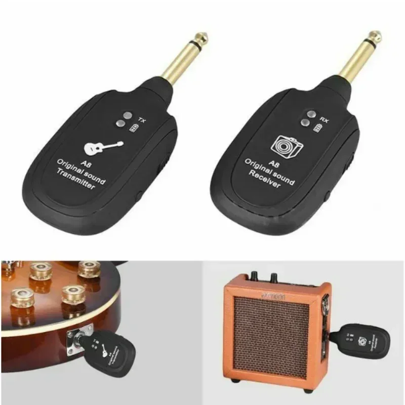 VIKEFON HB-30 Guitar Wireless Audio System Built in 4 Channels Wireless Guitar Transmitter Receiver for Electric Guitar Bass