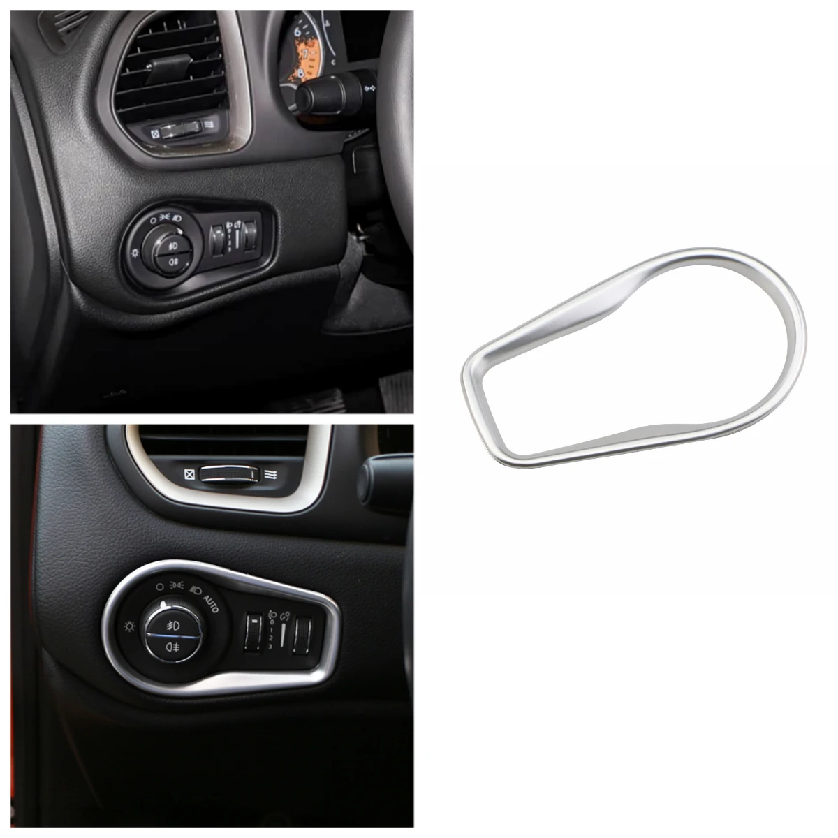 

Car Headlight Adjustment Button Switch Trim Cover for Jeep Renegade 2015-2021 2022 2023 ABS Car Styling Decoration Sticker