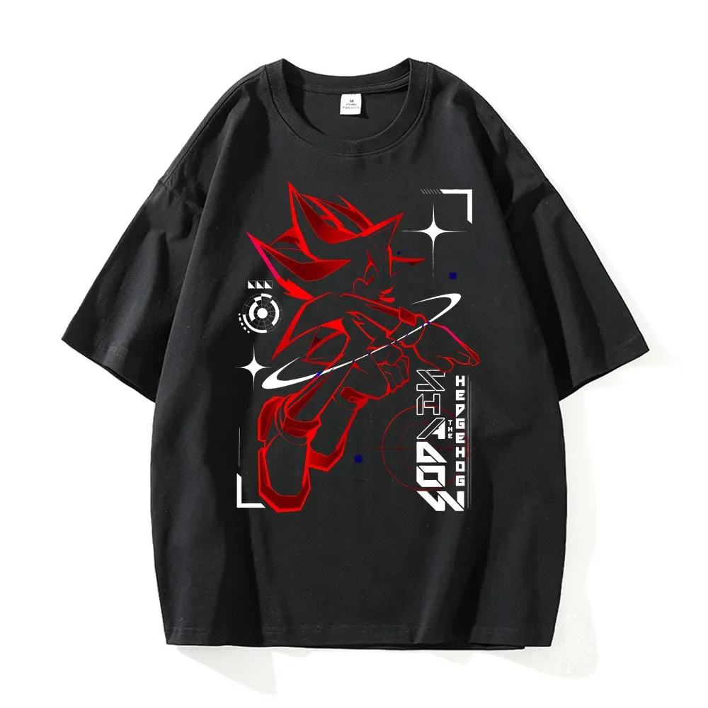 Men's T Shirt Vintage 90s Shadows Hedgehogs Women T-Shirts Fashion Summer Tees Y2K Basic Printed Tops Birthday Gift