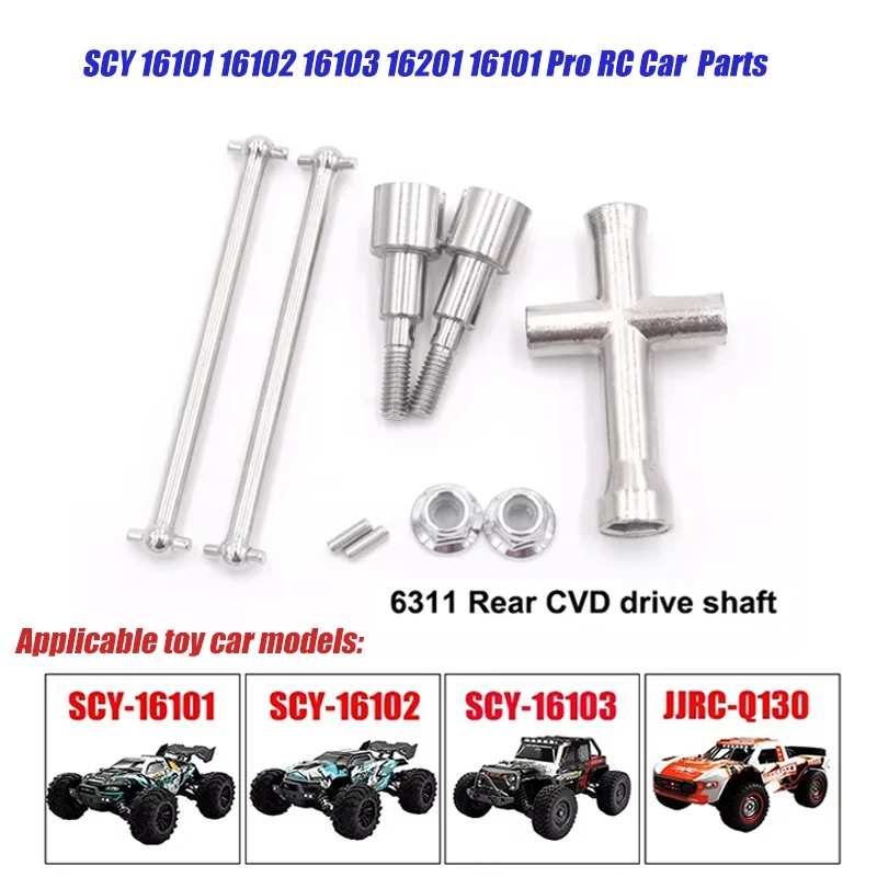 SCY 16101 16102 16103 16201 16101 Pro RC Samochód 1:16 Czarny Ulepszone Metalowe Części Zamienne Model 4WD/Oryginalne Części Zamienne 6312 6313 6314