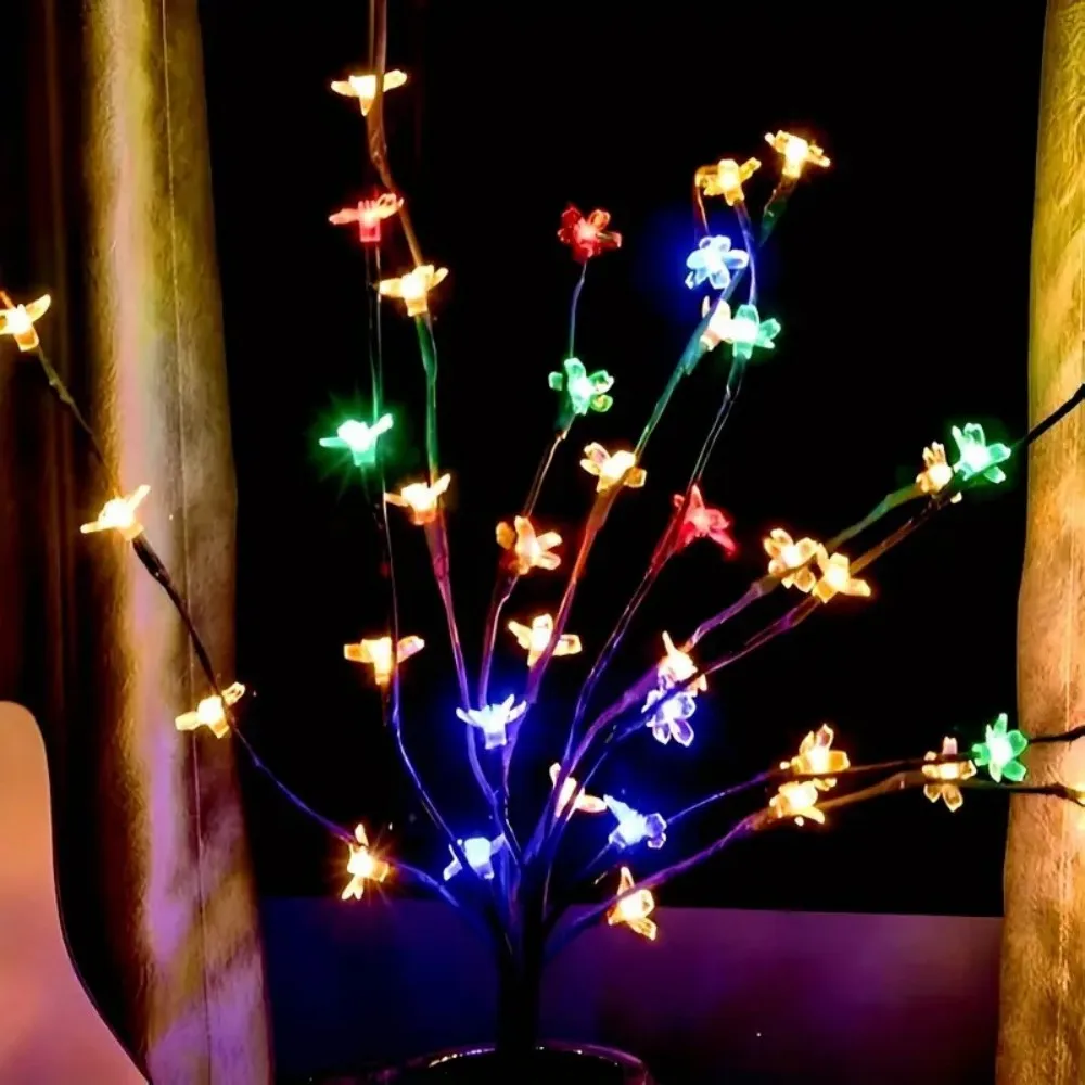 Blossom Cherry Tree LED Table Lamp,Battery Powered Flower Branch Desktop Night Light for Bedroom Living Room Indoor Decorations