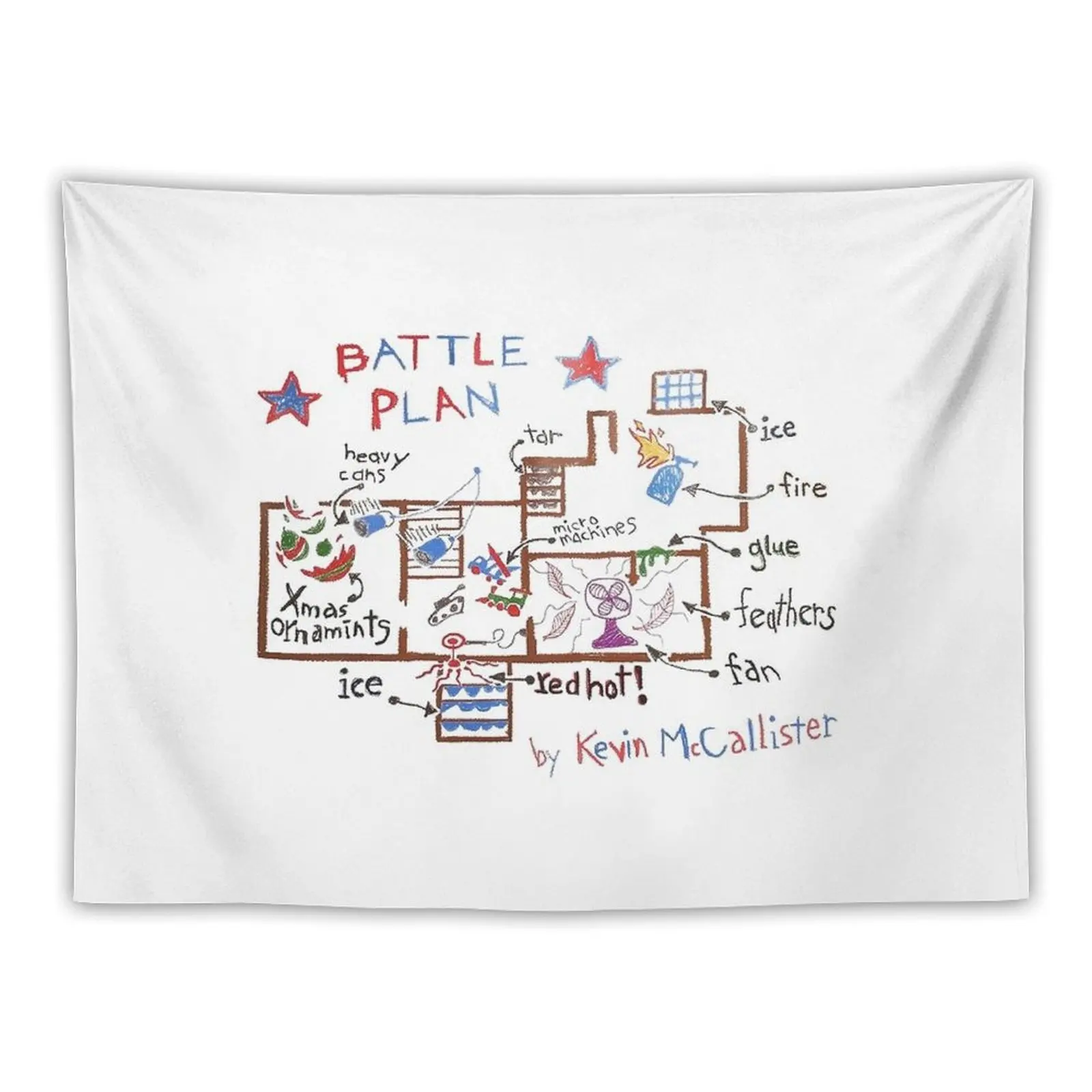 

Home Alone Kevin's Battle Plan Tapestry Home Decoration Accessories Custom Tapestry