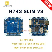 Matek Systems  H743-SLIM V3 Flight Controller Built-in MicroSD card socket 5V BEC MPU6000 7x UARTs OSD For FPV DJI Racing Drone