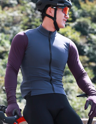 Imagen 2 del producto INBIKE-Camiseta térmica de ciclismo para hombre, ropa de manga larga para bicicleta, ropa de bicicleta de lana para invierno, para clima frío, bicicleta de montaña y carretera