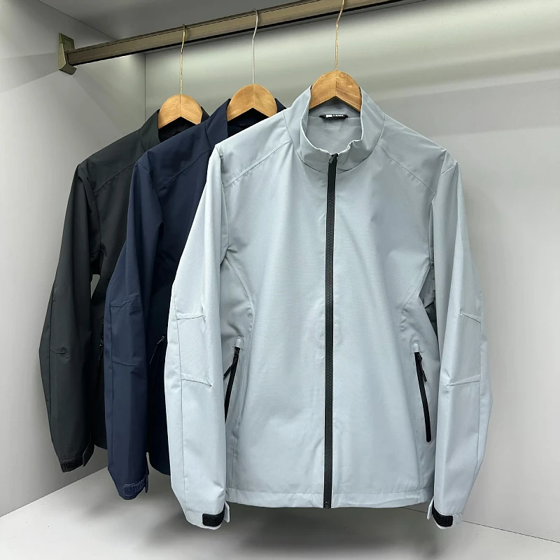 

Высококачественная мужская уличная ветрозащитная водонепроницаемая спортивная куртка с воротником-стойкой, осень 2025, длинный рукав, свободный крой, молодежная