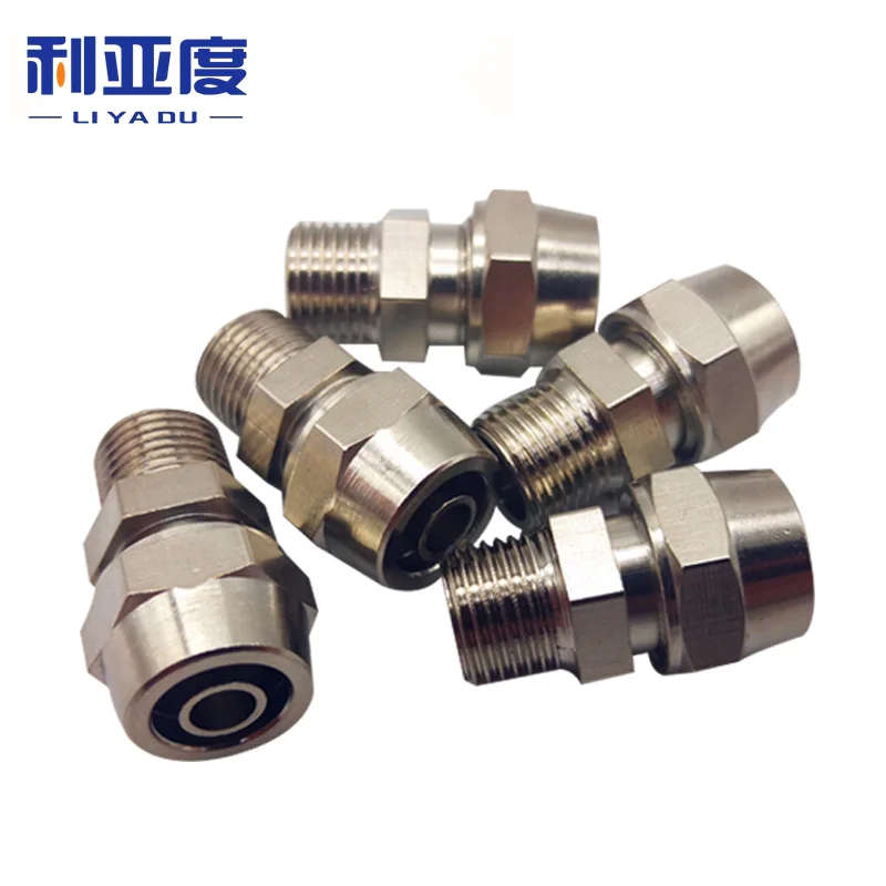 Pneumatic components Fast twist joint pc PC4 6 8mm Pipe Tube to -M8 M10 M12 M14 trachea Quick screw connector copper 