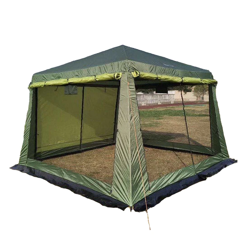 Large aluminum pole automatic tent multi-person square top tent free park leisure pergola camping tent