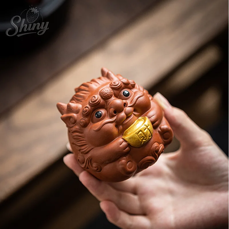 

Purple Clay Tea Pet Lucky Charm Small Dragon Ornament Suitable for Tea Table Decoration