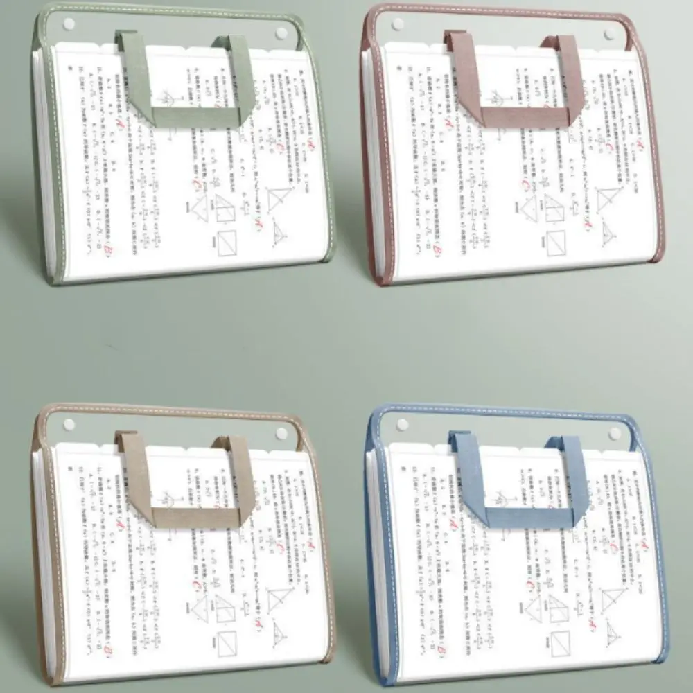 Horizontal A4 File Storage Holder Double Snap Large Capacity Student Homework Orginizer Bellows Bag High Appearance