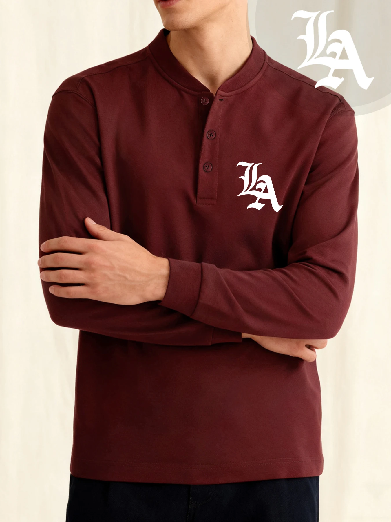 رسالة شخصية الطباعة الذكور هنري قميص عادية طاقم الرقبة بلايز لينة زر كم طويل الخريف موضة ملابس عالية الجودة