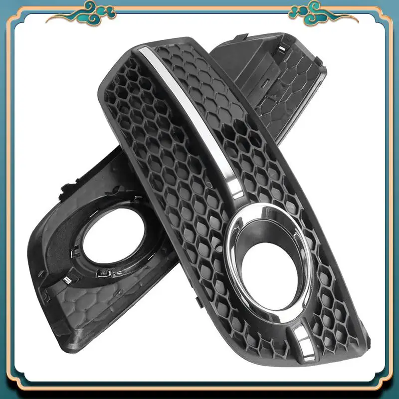 A54P-Car S-Line Front Fog Light Grille Anti-Fog Daytime Running Light Frame For Q5 2009-2011 8R0807681A 8R0807682A Replacem