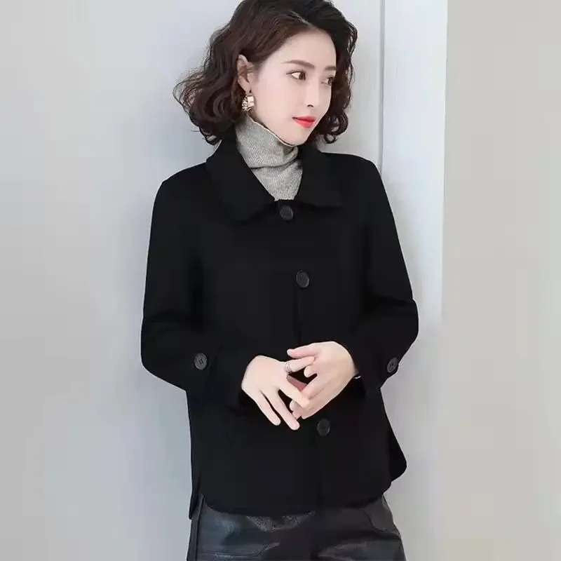 

Plain Short Women's Wool & Blends Coat New In Half Medium Casual Elegant High Quality Ladies Jackets Novelty Trendy Fashion 2024
