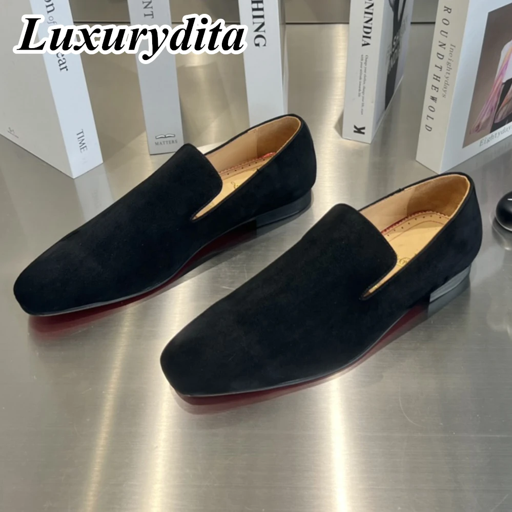 

Top High Quality Mens Trendy Casual Shoes Luxury Mens Real Leather Shoes Size 38-48 Designr Red Soled Business dress Shoes H1200