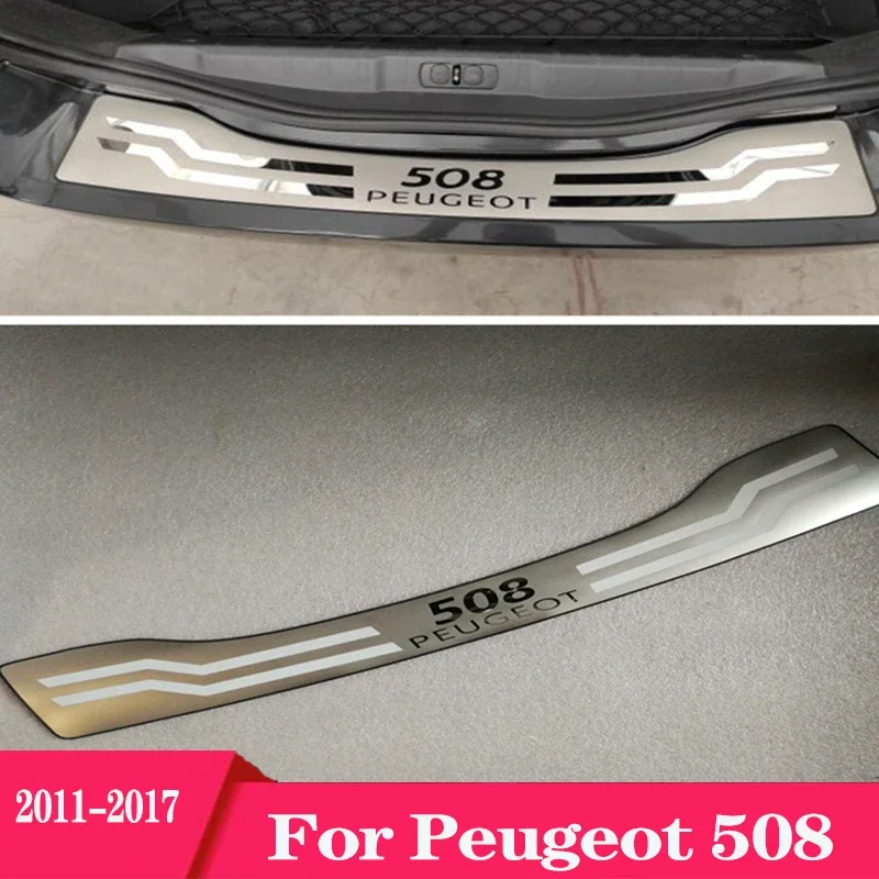 For Peugeot 508 Rearguard Special for Modification Trunk Threshold Strip Decorative 2011 2012 2013 2014 2015-2017 Accessories