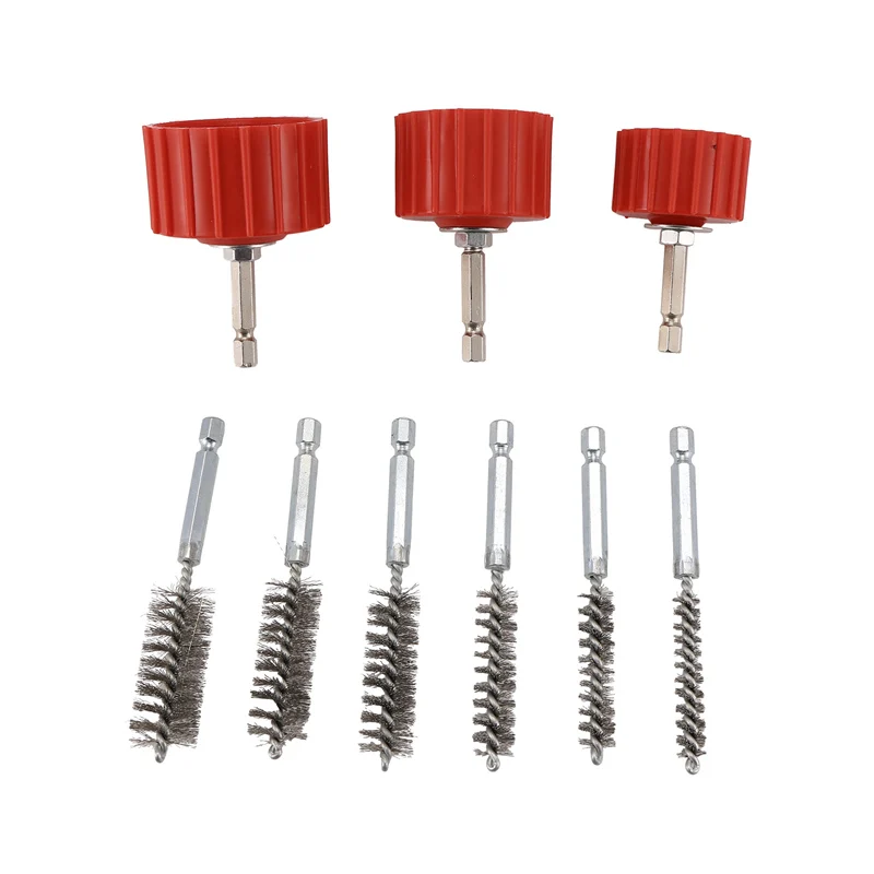 Copper Pipe Cleaner Set For Power Drill, Tube Cleaning Brush, Cleans Copper Pipes Tubes And Fittings For Soldering