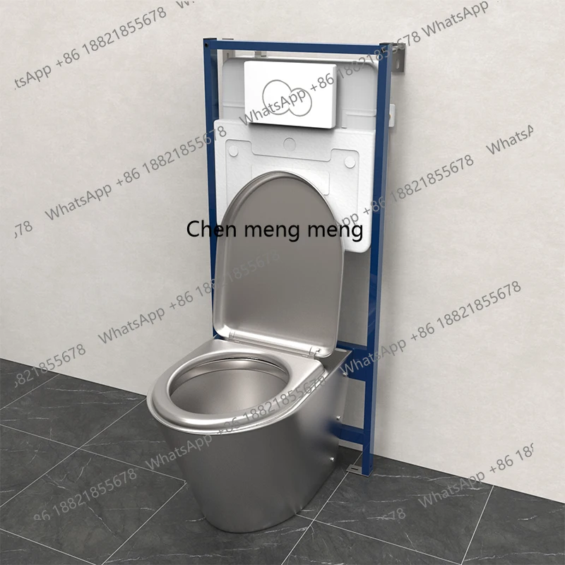 

Hidden water tank wall-mounted toilet 304 stainless steel embedded stainless steel toilet
