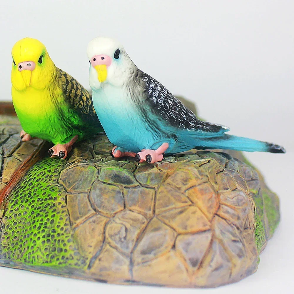 Creative Simulation Parakeet Parrot  Landscape Ornament Miniature Animal Model Lawn Figurine Artificial Bird Photography Props