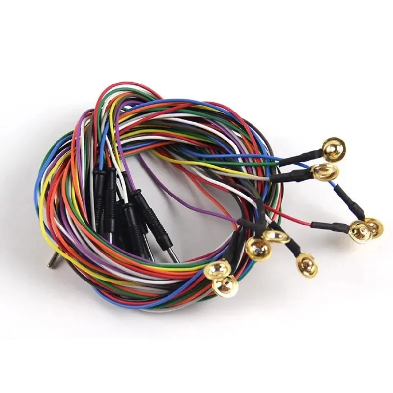 Gold Plated Disc Advanced EEG Electrode Wire for EEG Modules, Medical Grade, Biocompatible, Low Noise