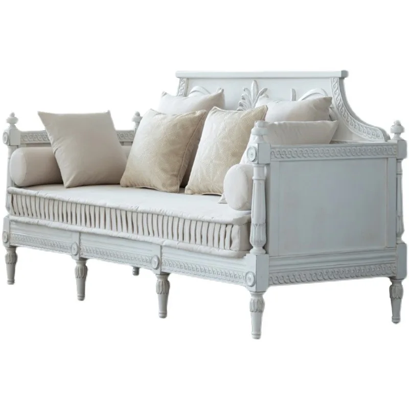 

American country solid wood living room sofa combination high rebound sofa