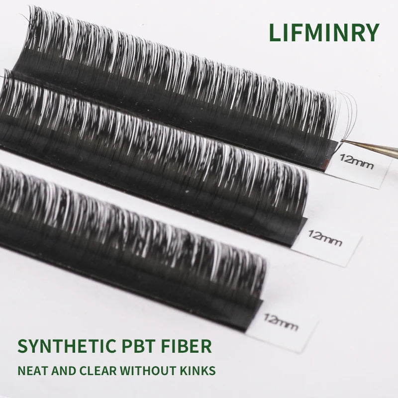 LIFMINRY 0.05,0.07 C/DEasy Fanning Eyelash Extension Fast Bloom Self Flowering Pre-bonded Volume Makeup Easyfan False Eyelashes