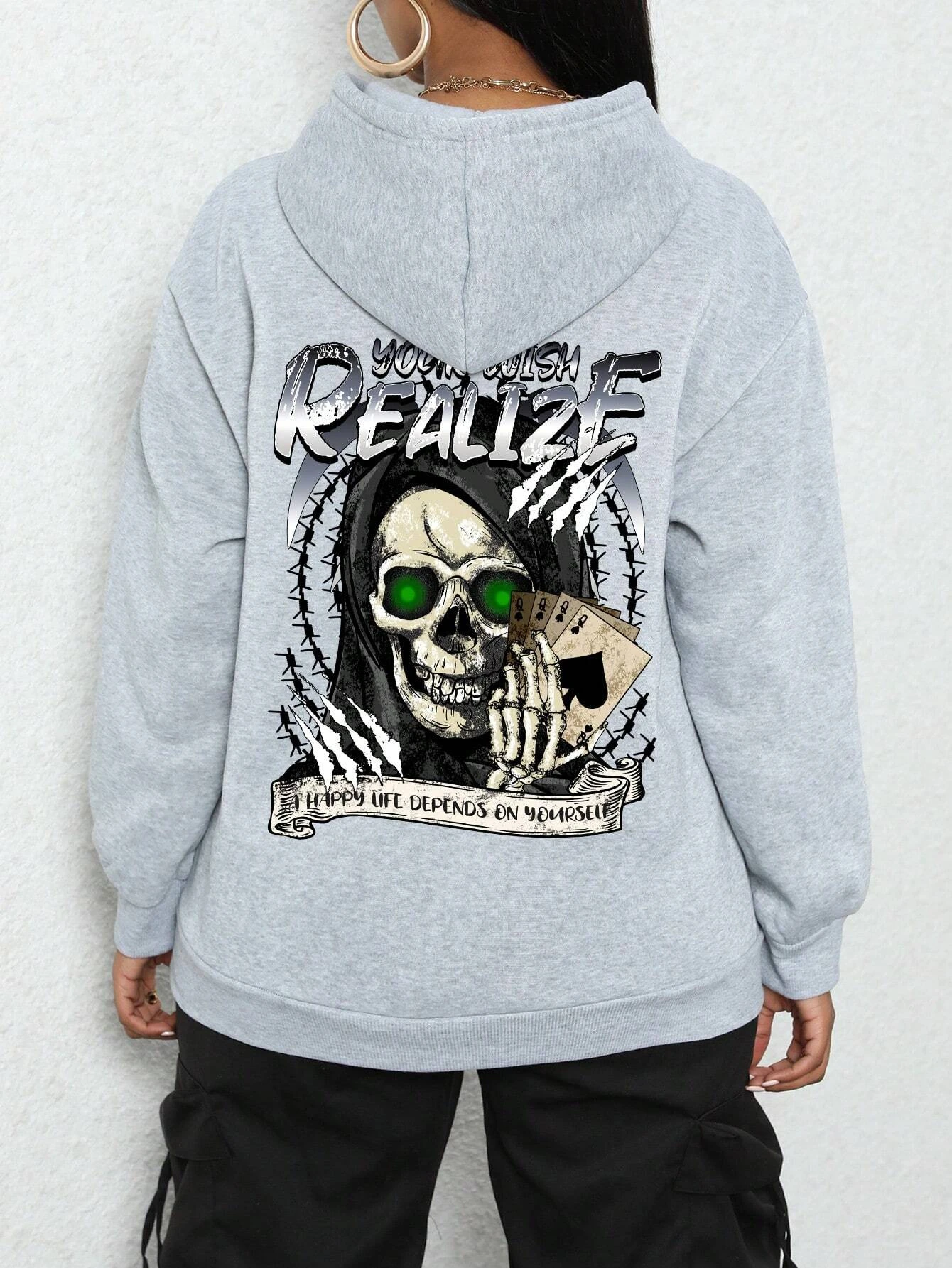 Playing Games With Demons Printing Women Hoody Harajuku Oversize Hoodies Fashion Fleece Hoodie New Casual Soft Female Clothing