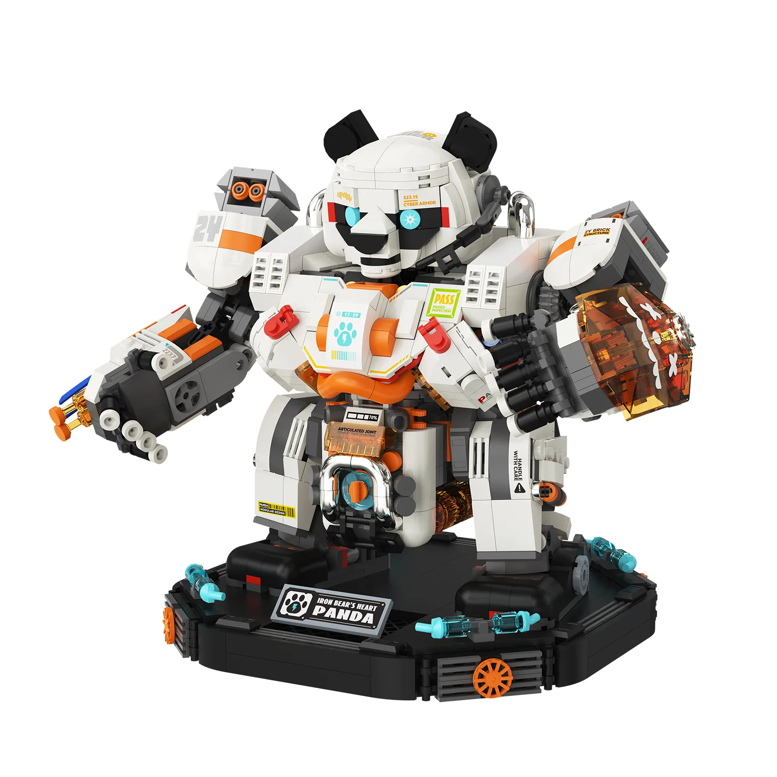 

Фигурки героев мультфильмов iDEA, строительный кирпич, железная панда, меха, мини-блок, наборы строительных моделей, коллекция игрушек для детей, подарки