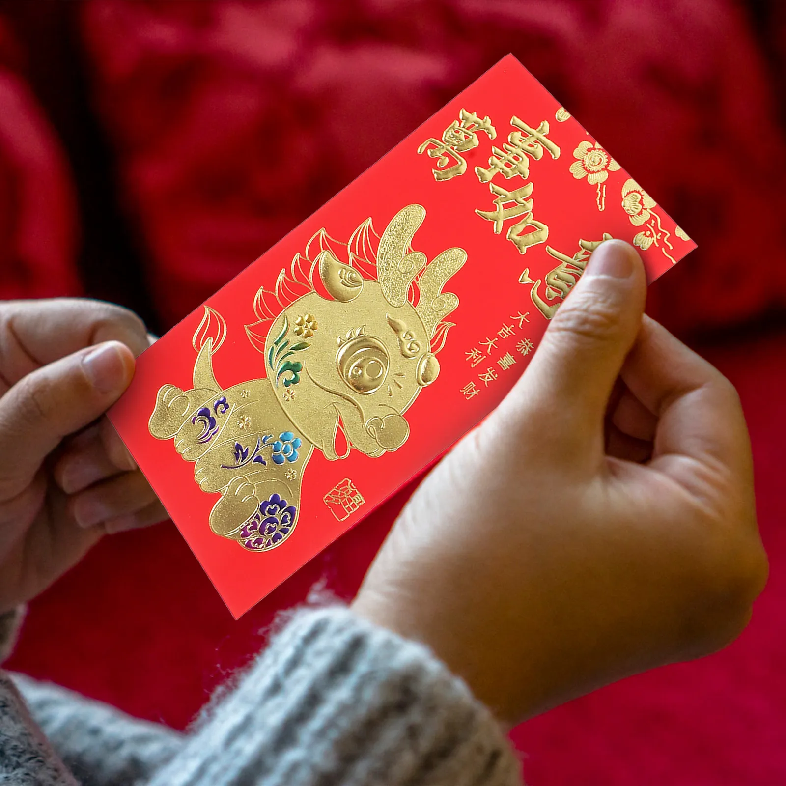 60Pcs Red Envelopes Dragon Design Traditional Red Pockets Creative Chinese New Year Money Storage Packet Money Storage Packet