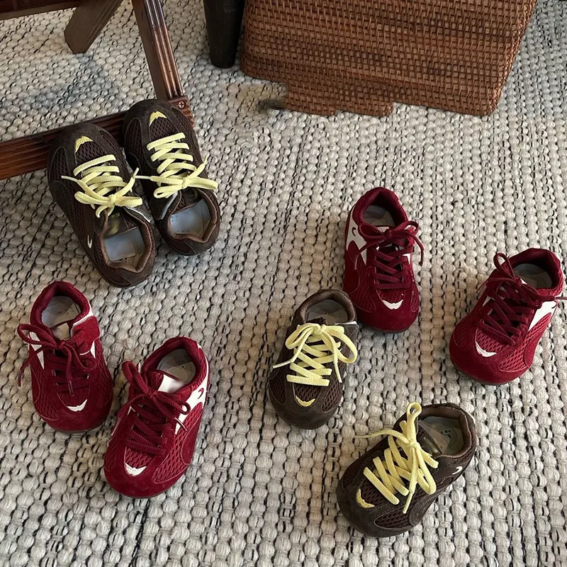 

Girls' suede versatile casual shoes 2025 winter new style boys' fashionable breathable casual sports shoes