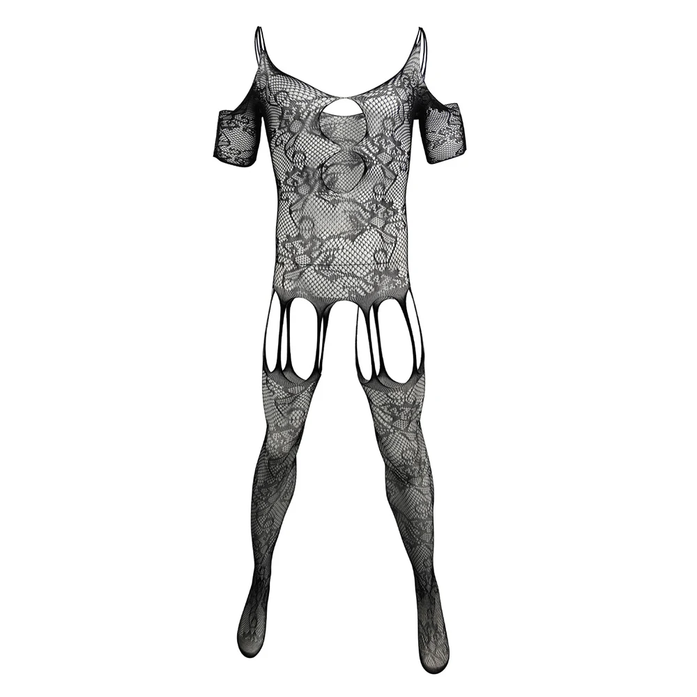 متعدد الألوان الرجال بذلة مثير بوديستوكينج شاش شفاف ارتداءها زوج موضة ملابس النادي الليلي سيسي الرسن ملابس النوم