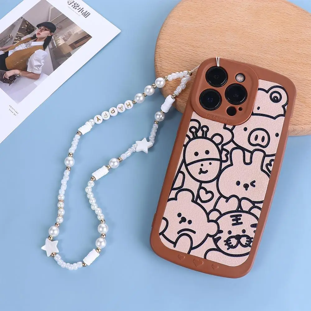 Summer Phone Case Hanging Cord Letters Beads Beaded Rope Bohemian Anti-lost Lanyard Phone Strap Mobile Phone Chains Mobile Rope