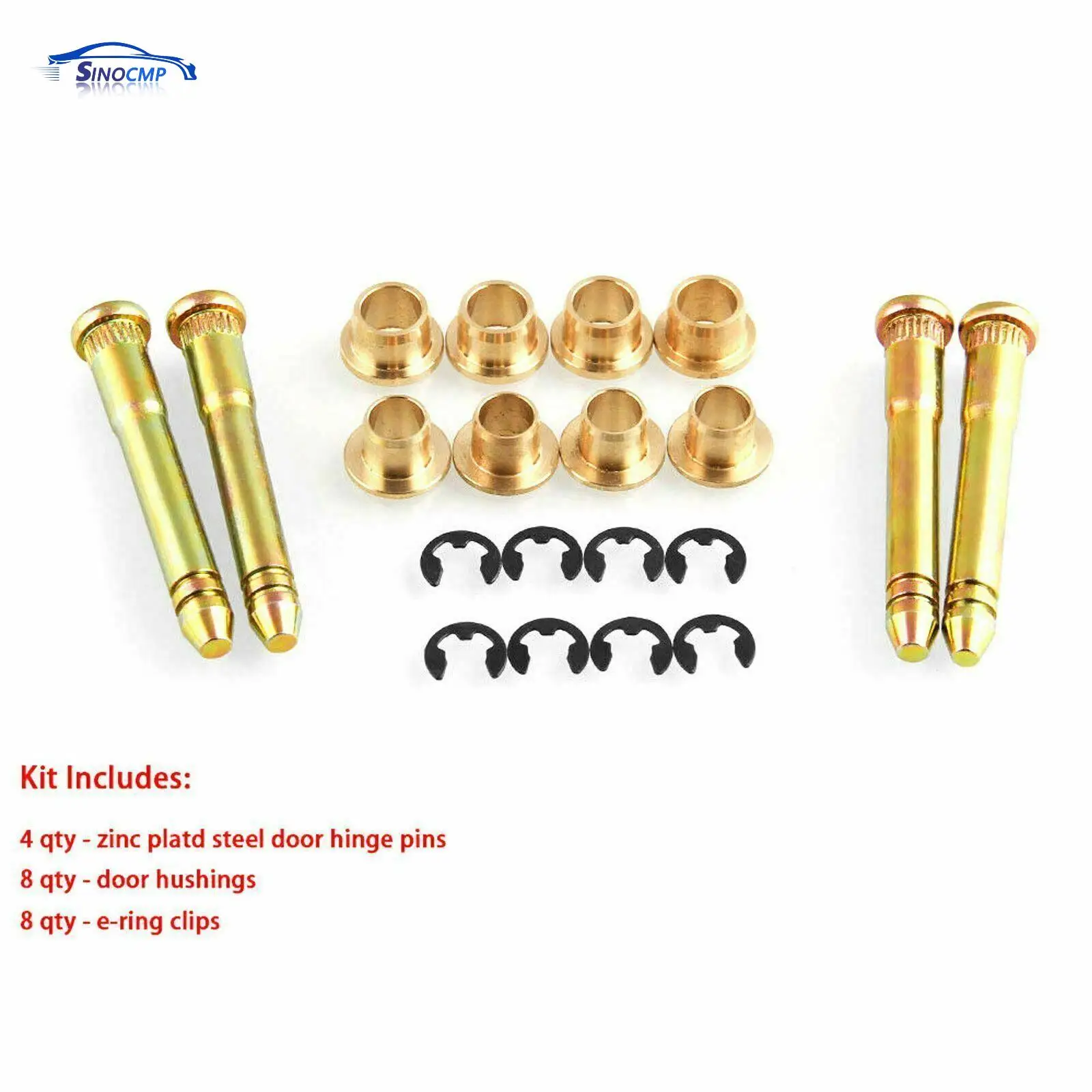 

​Door Hinge Pin & Blushing Aftermarket Kit W/E-ring Clips For Honda Accord Civic CR-V CRX CX DX EX SI EG6 B16 D16 EK EG EH