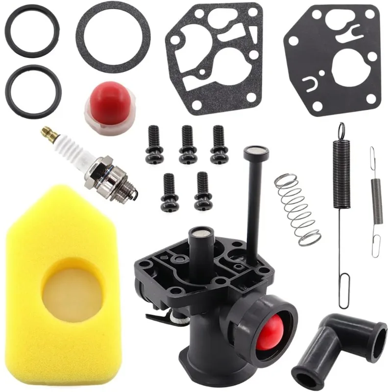 Carburetor Repair Kit Fit Briggs & Stratton 497619 499809 498809 498809A 494406 ,Lawn Mower Carb with Air Filter Spring Membrane