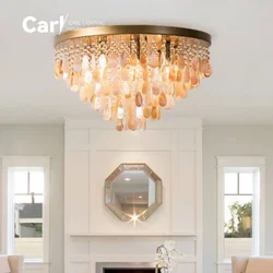 Modern Luxury Crystal Ceiling Lamp Home Decoration Shell Decoration Ceiling Lamp Modern Living Room Bedroom Chandelier