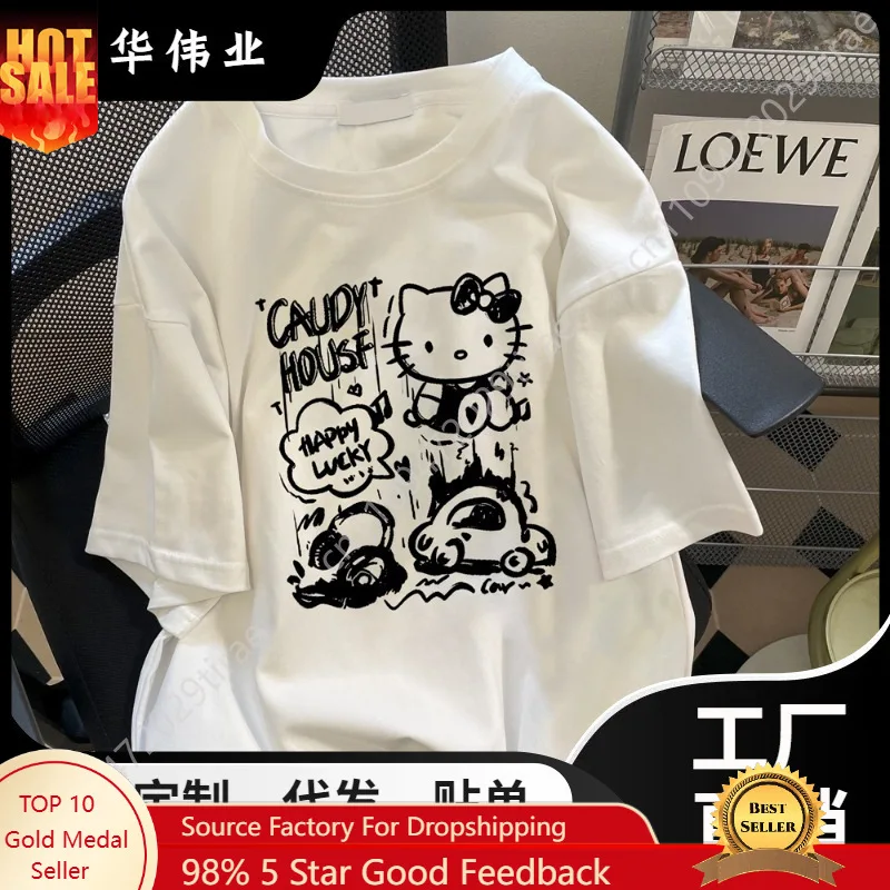 

Sanrio Hello Kitty Short Sleeve Tee Iconic Design for Casual Wear, Comfortable Stylish Perfect for Everyday Outfits