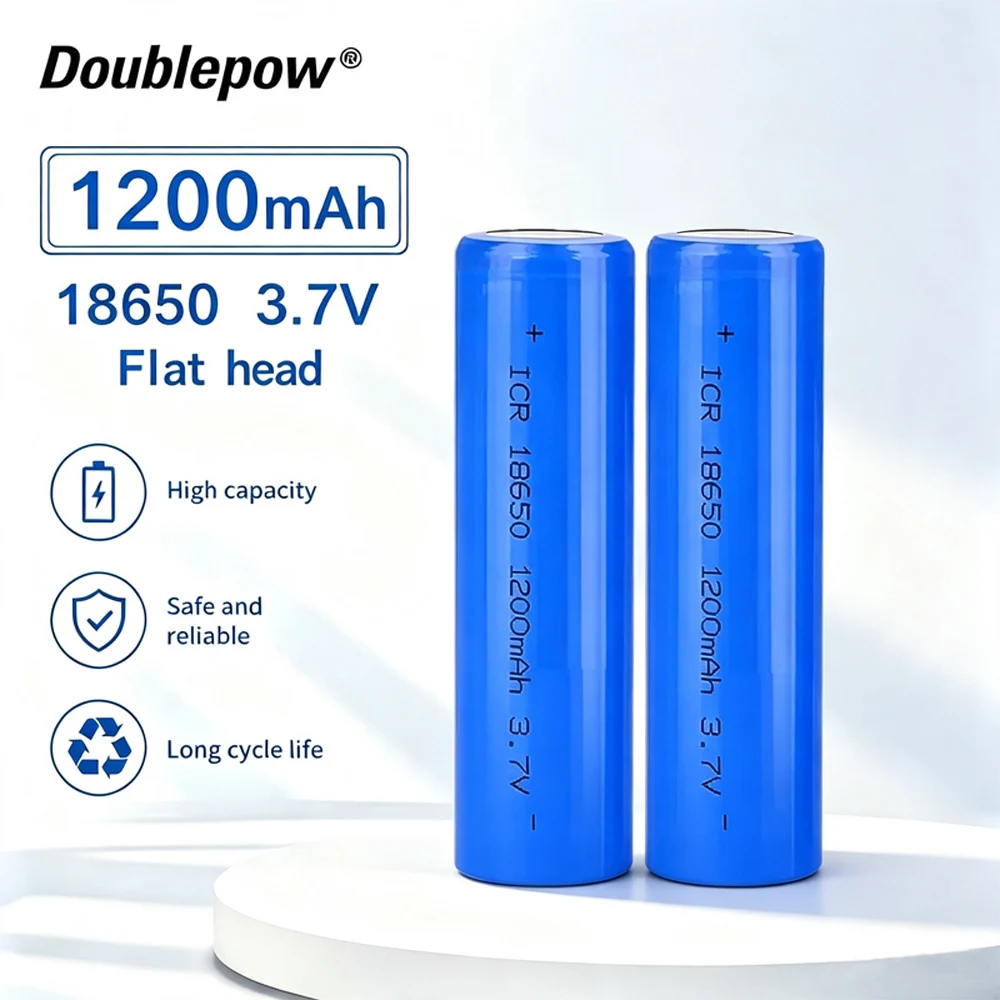 18650 3,7V 1200mAh Li-Ionen-Akku für Laternen, Taschenlampen, Türklingeln, Ventilatoren, Rasierer, Solar-Straßenbeleuchtung, Großhandel