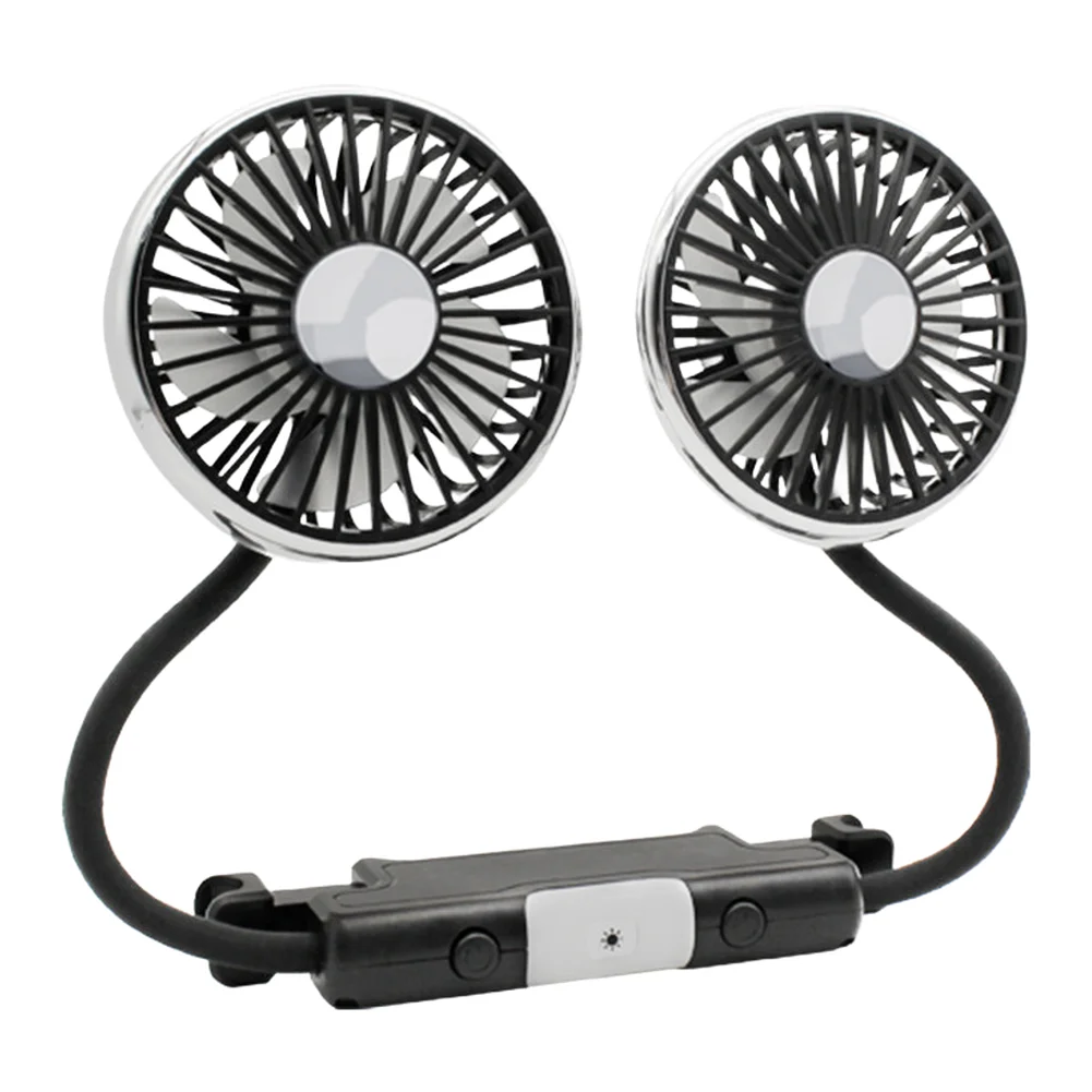 Air Cooling Fan Car Fan 3 Wind Speeds 360 Rotation Adjustable Lighting Compact Fan System Portable Car Accessory
