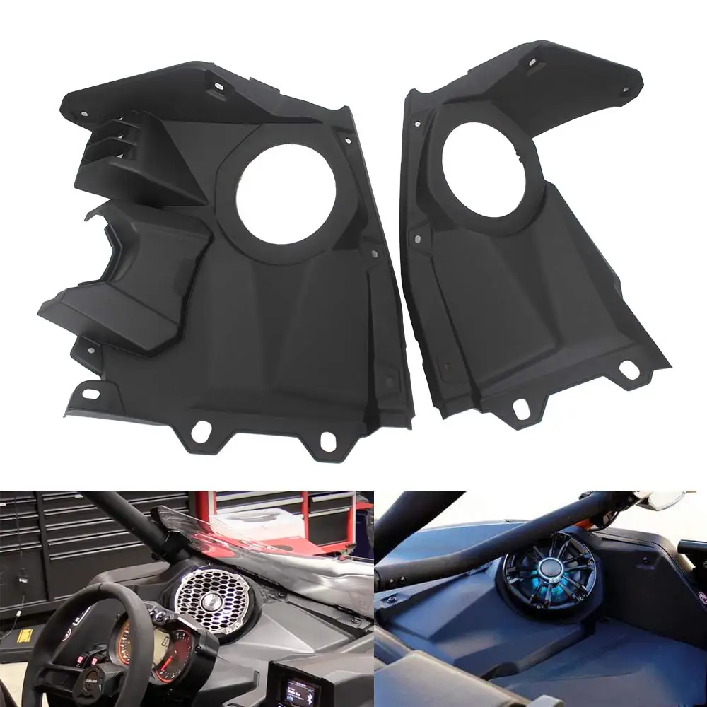 UTV Accessories 6.5 inch Black Front Speaker Panel Stereo Pods Dash Kit For Can-Am Maverick X3 XDS XRS MAX Turbo R DS RS 2017-23