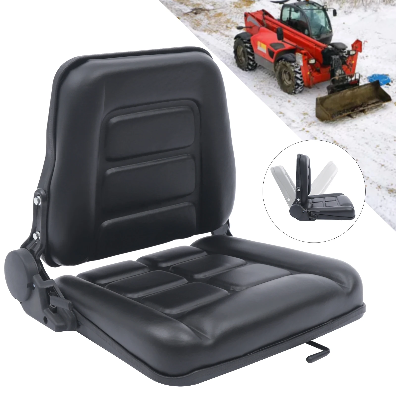 

Universal Forklift Seat with Adjustable Back, for Tractor,Excavator Skid Loader, Backhoe, Dozer Telehandler