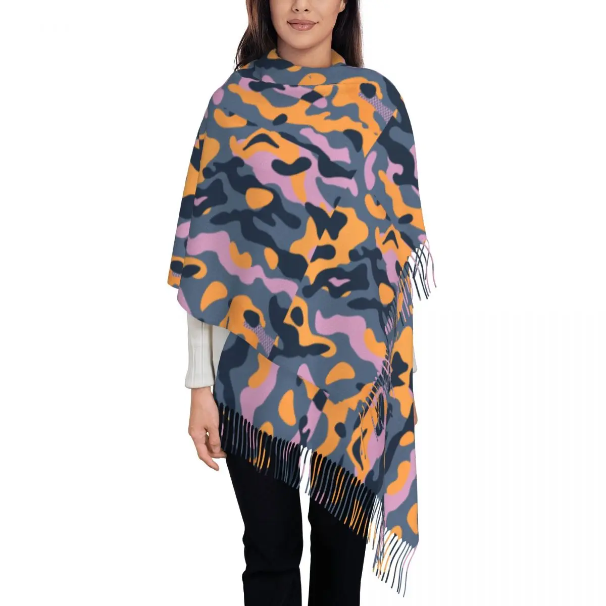 

Красочные современные военные камуфляжные шарфы с принтом на заказ для мужчин и женщин, зима-осень, теплые шарфы, шали, накидки