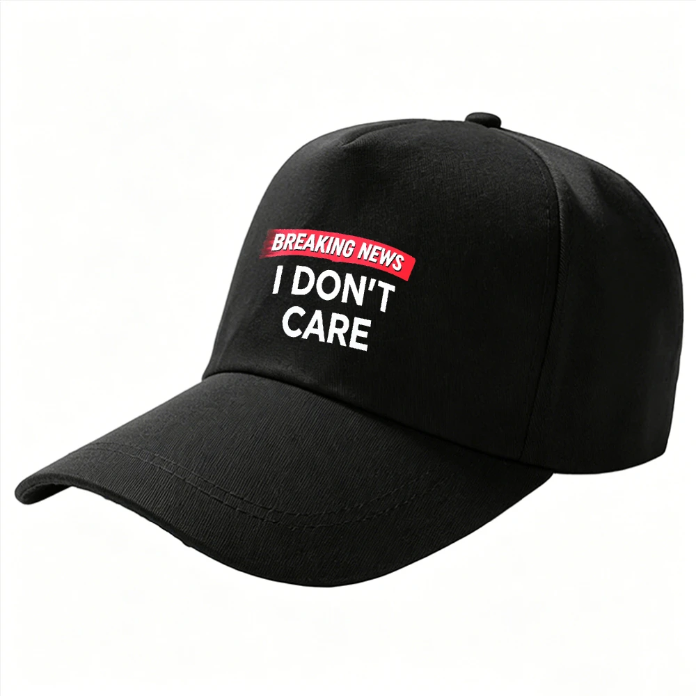 Funny Men's Breaking News I Don't Care Funny Sarcastic Dad Hat News Banner Meme Adjustable Baseball Cap Attitude Novelty Gift