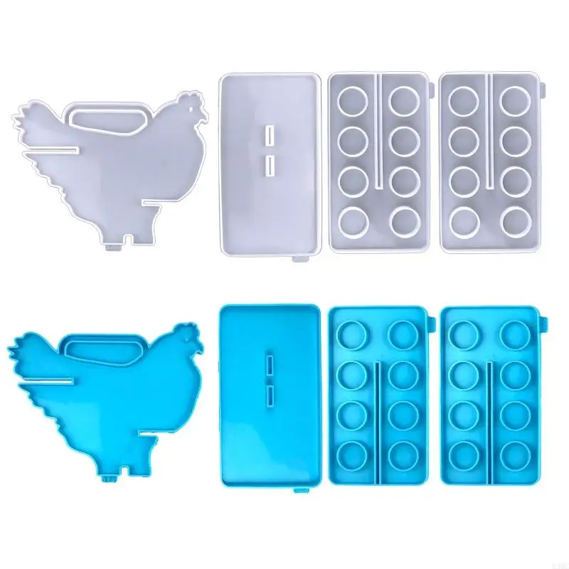 

R3MC Egg Holder Tray Silicone Resin Molds 8 Cups Egg Storage Rack Molds for Resin