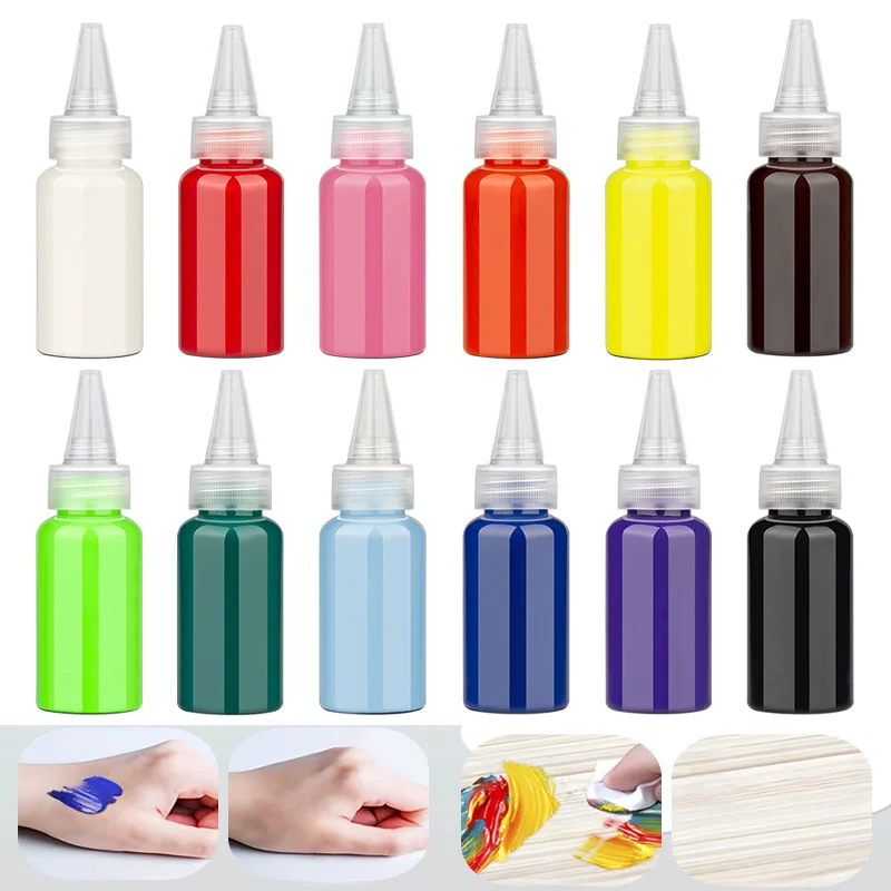 

12 Color Watercolor Pigment Set 30ml/bottle Children's Finger Painting Wall Painting Art Painting Washable Water Powder Coating