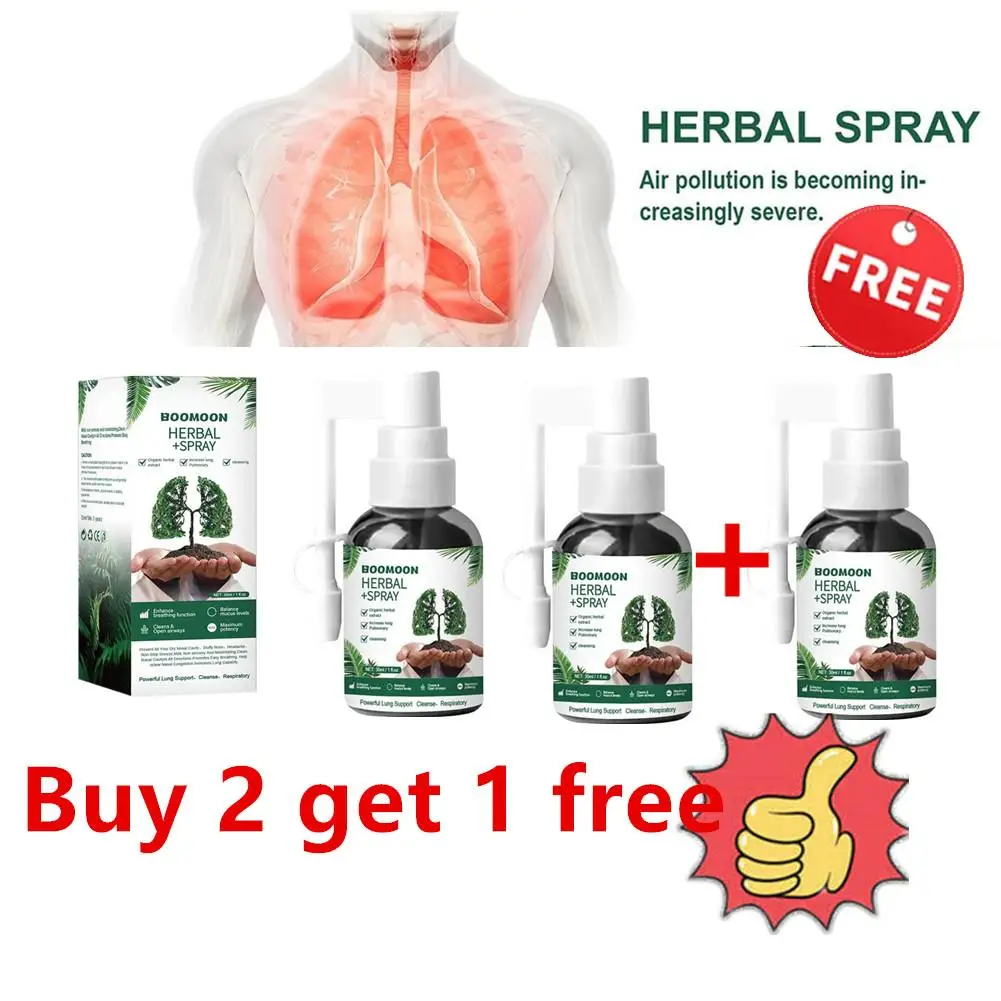 3 Pcs 30ml Lung Herbal Cleanser Spray Smokers Clear Nasal Mist Anti Snoring Congestion Relieves Solution Clear Dry Throat Breath