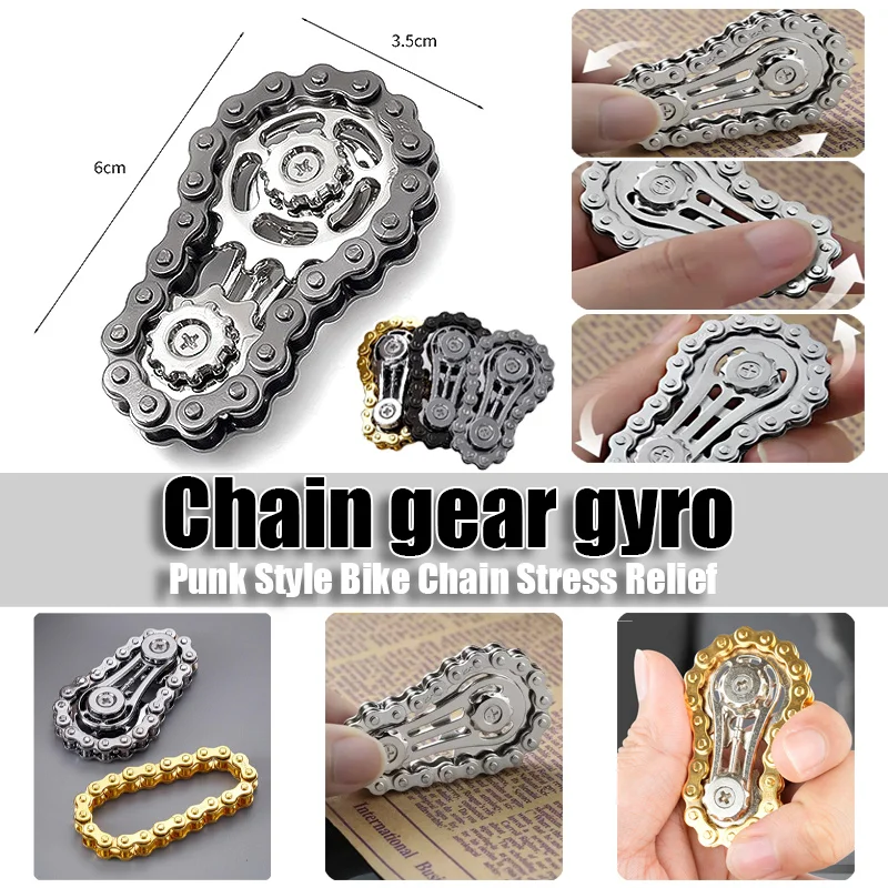 ضرس معدني دولاب الموازنة تململ سبينر الدراجة سلسلة والعتاد مكتب لعبة للبالغين القلق الإغاثة الإجهاد مكتب ديكور المنزل هدية #3