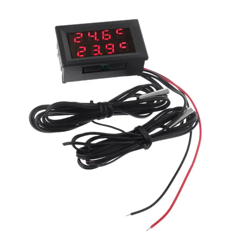 NTC Waterproof Probes LED Digital HighTemperaturePrecision Thermometer Industrial ThermometerFahrenheit DualDisplay M4YD