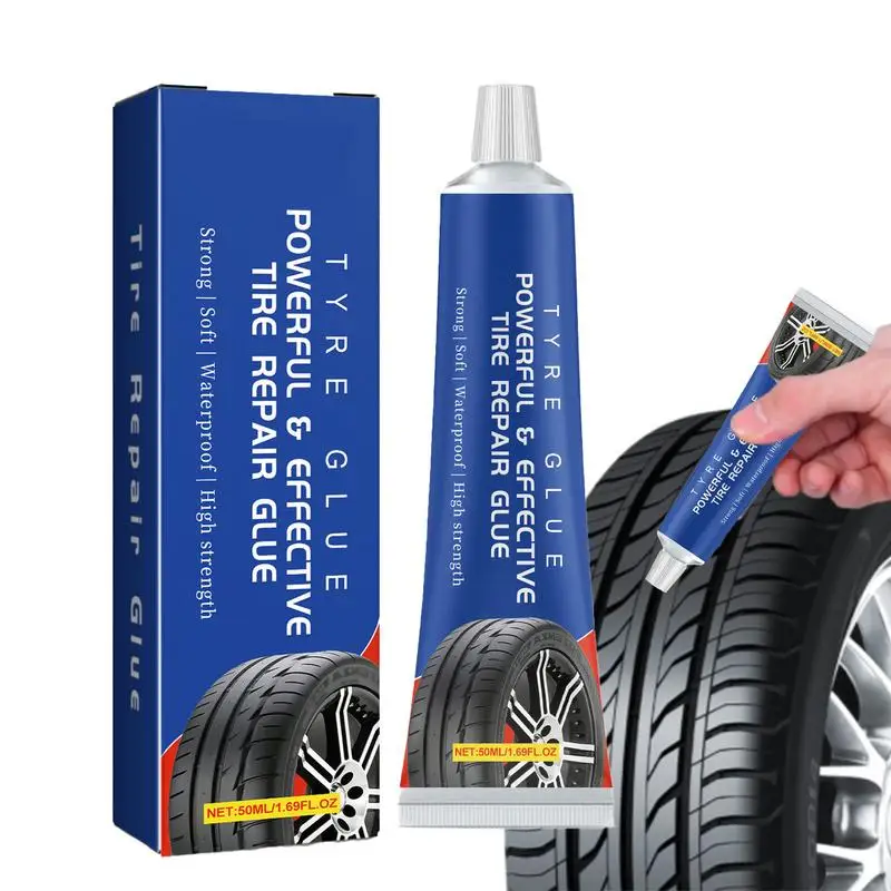 

50ml Car Tire Repairing Glue Motorcycle Tire Repair Black Glue Liquid Strong Rubber Wear Resistant Non Corrosive Adhesive Tire