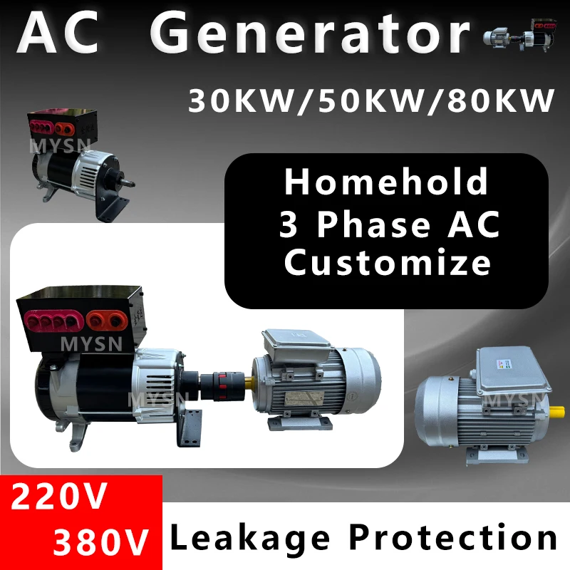

3 Phase AC 220V 380V Power Generator System 30KW 50KW 80KW Maglev Low RPM Low Noise Permanent Magnetic Generator Homeuse
