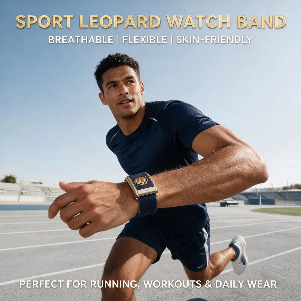Compatible with WHOOP 5.0 MG Tiger Pattern Stretch Nylon Woven Fitness Replacement Wristband U Frame Sport Strap
