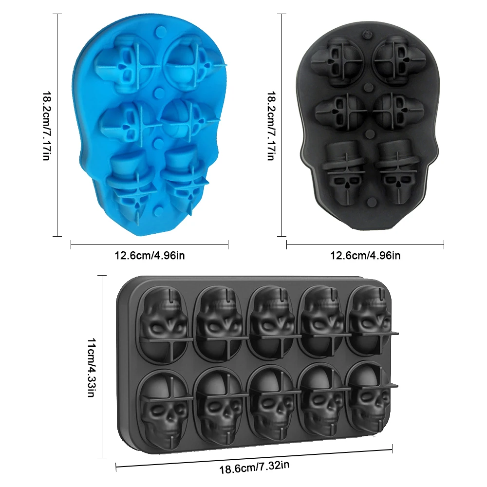 Selling 2022 3D Silicone Baking Moulds - Large Candy Maker Cocktails Whiskey & For Skull Cube Ice Molde De Cubitos De Hielo